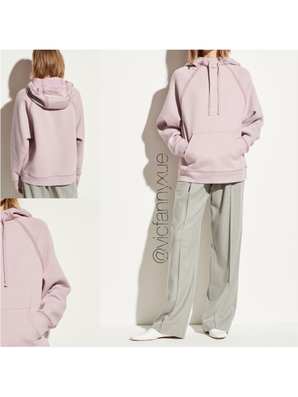 Vince raglan fleece hoodie xs